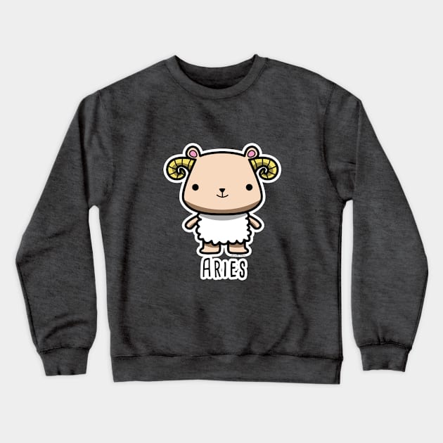 Aries zodiac teddy bear Crewneck Sweatshirt by doodletales